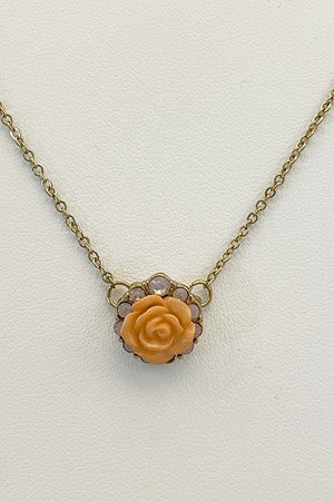 Acrylic Floral Station Long Necklace