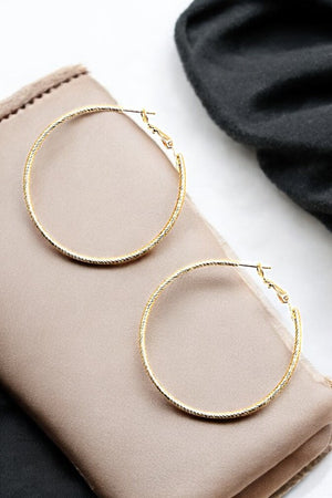 TWIST ACCENT HOOP EARRING