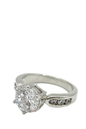 Round Cubic Zirconia Cut Ring