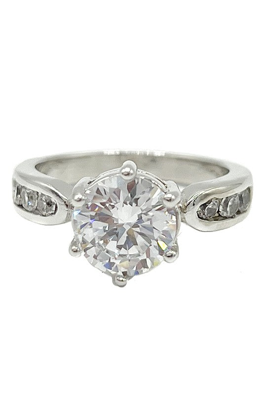 Round Cubic Zirconia Cut Ring