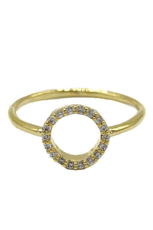 Cubic Zirconia Pave Round Ring