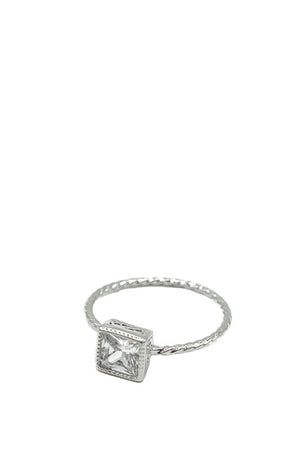 Square Cubic Zirconia Cut Ring