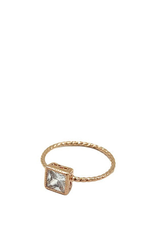 Square Cubic Zirconia Cut Ring