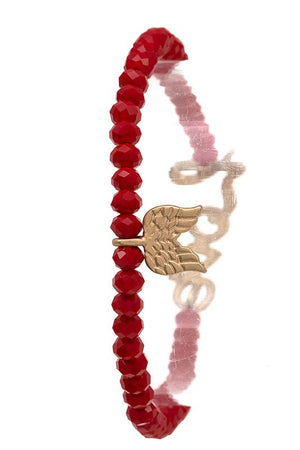 Faceted Bead Love Link Bracelet