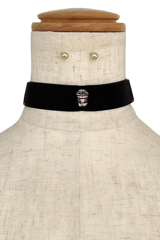 Coffee Accent Choker Necklace