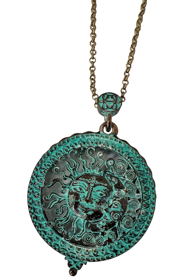 Sun and Moon Detail Pendant Necklace