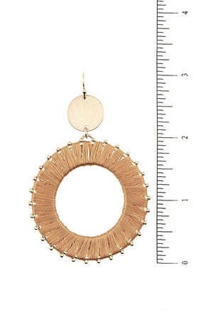 Woven Circle Disk Link Dangle Earring