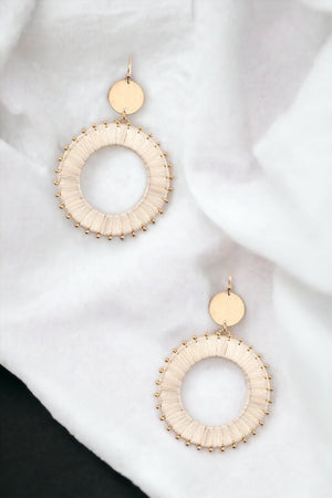 Woven Circle Disk Link Dangle Earring