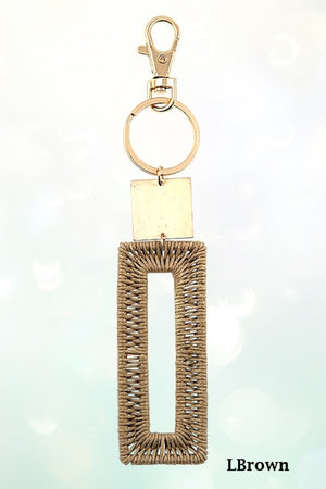 THREAD WOVEN RECTANGULAR KEY CHAIN
