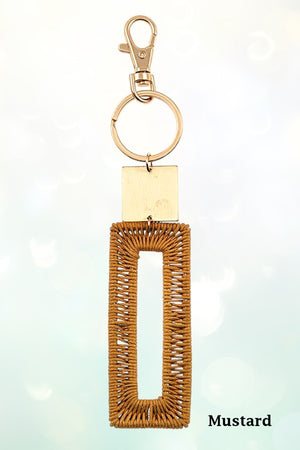 THREAD WOVEN RECTANGULAR KEY CHAIN