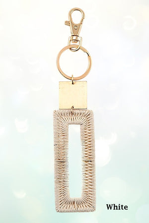 THREAD WOVEN RECTANGULAR KEY CHAIN