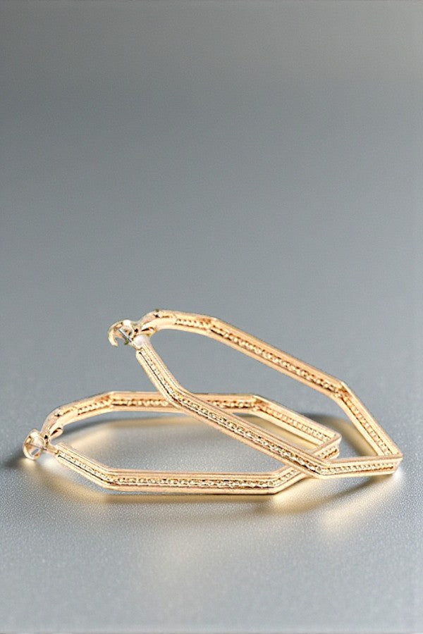 HEXAGON HOOP EARRING