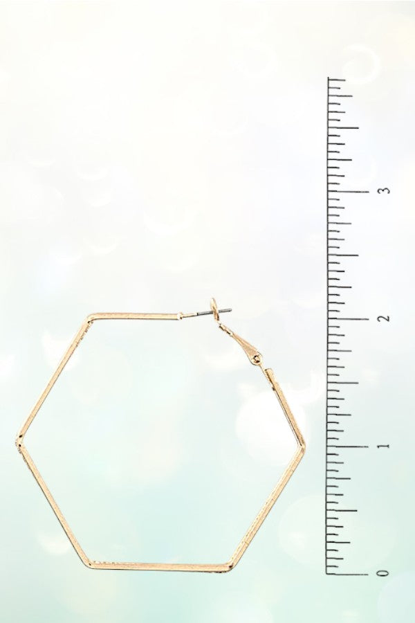 HEXAGON HOOP EARRING