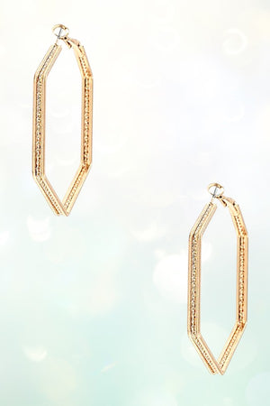 HEXAGON HOOP EARRING