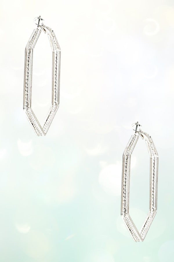 HEXAGON HOOP EARRING