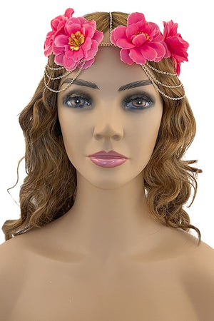 Floral Accent Drapped Headchain