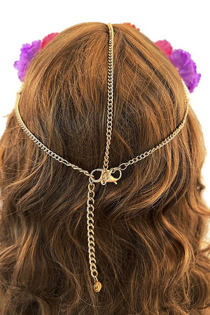 Floral Rhinestone Pearl Drapped Headchain