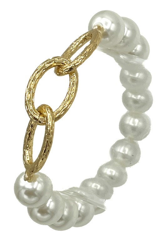 Pearl Chain Link Bracelet