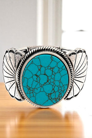 Large Framed Gemstone Western Bracelet