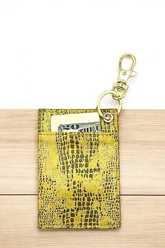 Glittery Snake Print Card Holder