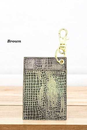 Glittery Snake Print Card Holder