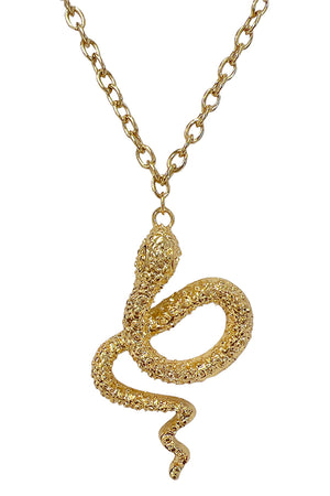 Elongated Snake Pendant Necklace Set