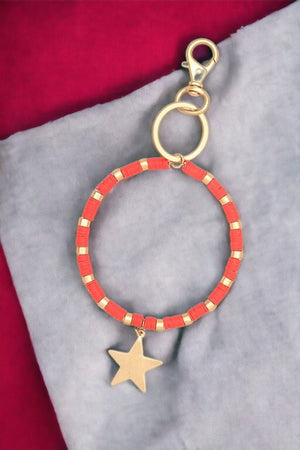 Beaded Star Link Bracelet Keychain