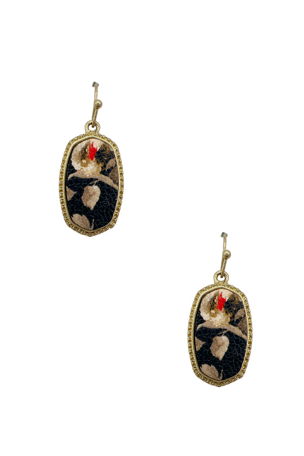 Floral Framed Dangle Earring