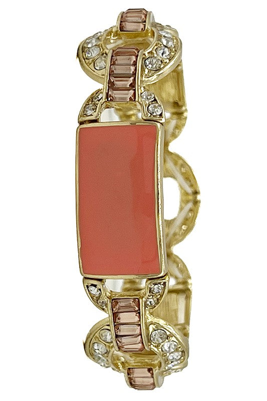 Rhinestone Pave Acrylic Fashion Bracelet