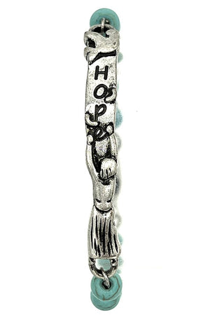 Hope Etched Bead Chain Bracelet