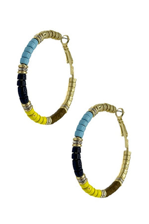 Color Bead Hoop Earring