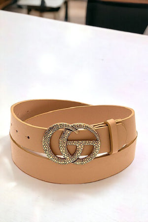 Faux Leather Wide Buckle Belt