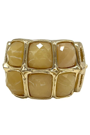 Faceted Stone Stretch Ring
