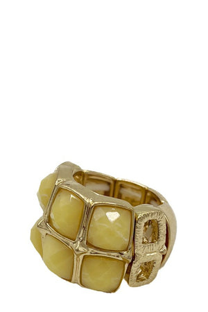 Faceted Stone Stretch Ring