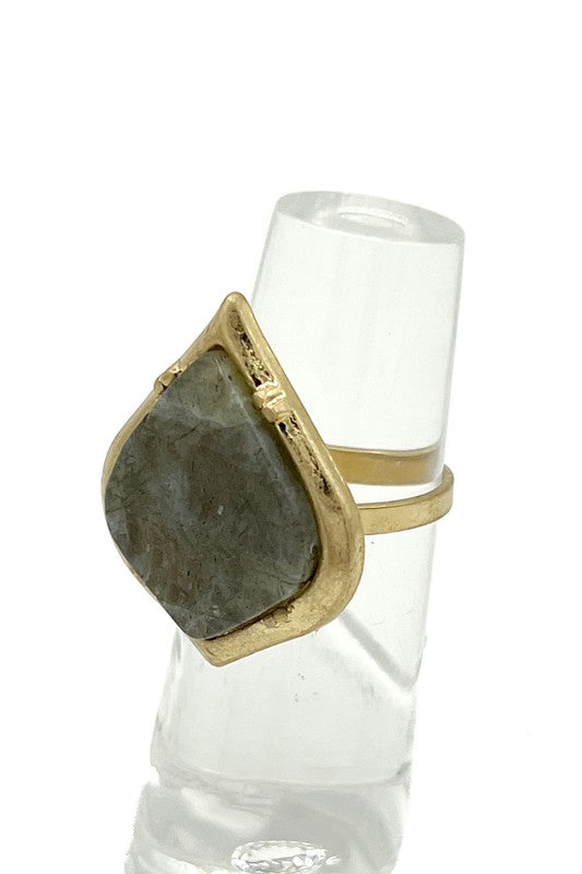 Framed Stone Accent Cuff Ring