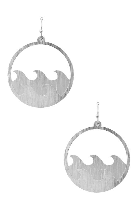 Double Wave Round Dangle Earring