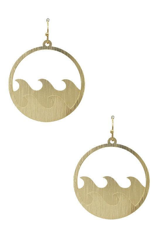 Double Wave Round Dangle Earring