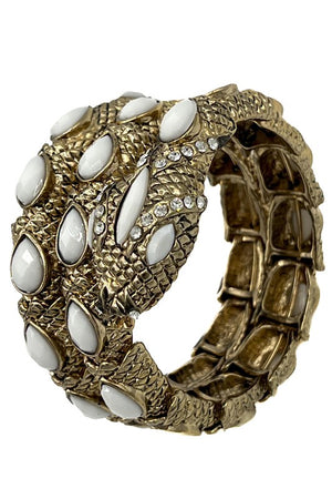 Snake Acrylic Stone Pave Wrap Bracelet