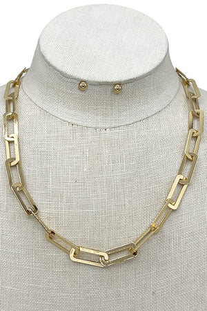 Chain Link Collar Necklace Set