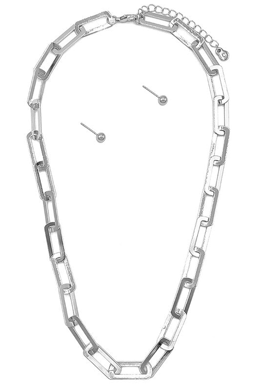 Chain Link Collar Necklace Set
