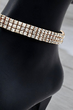 RHINESTONE PAVE CHAIN ANKLET