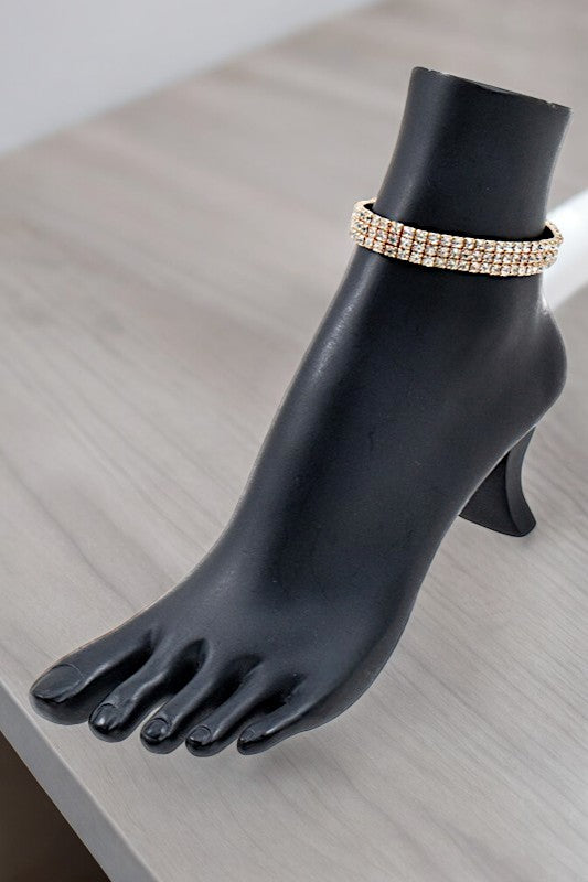 RHINESTONE PAVE CHAIN ANKLET