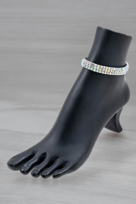 RHINESTONE PAVE CHAIN ANKLET