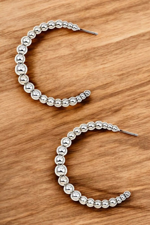 BEAD SEMI HOOP EARRING