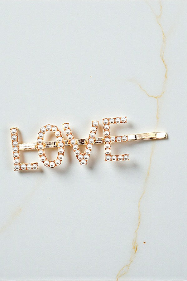 LOVE PEARL HAIR PIN