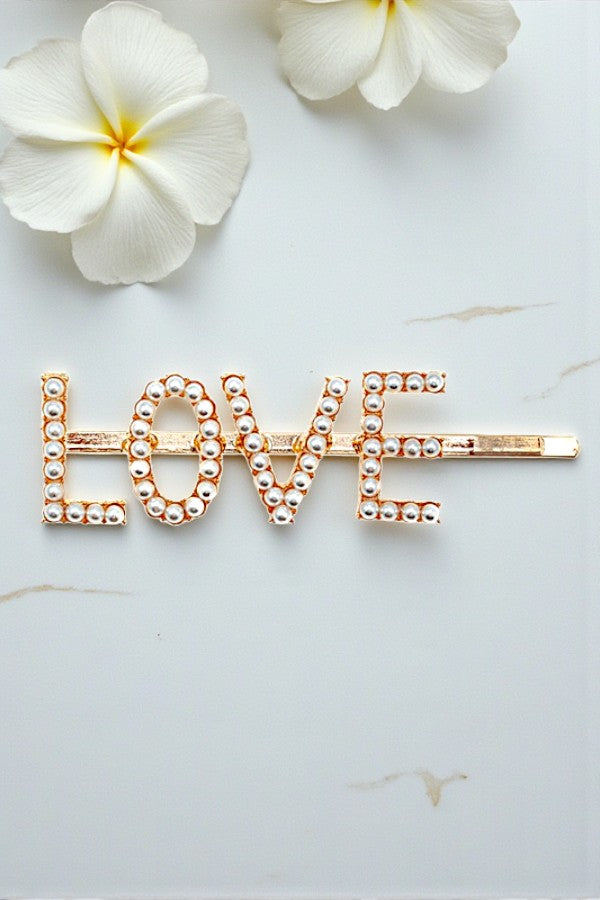 LOVE PEARL HAIR PIN