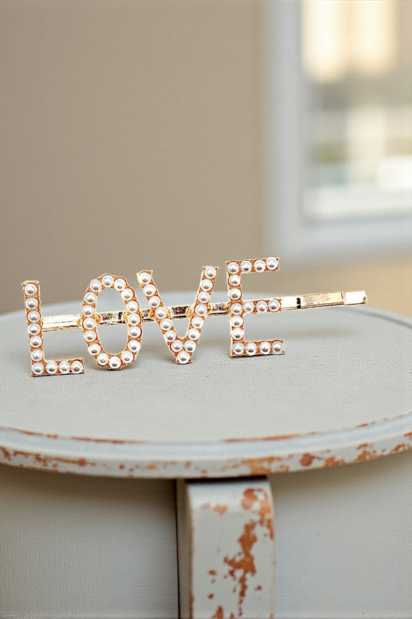 LOVE PEARL HAIR PIN