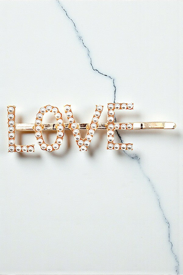 LOVE PEARL HAIR PIN