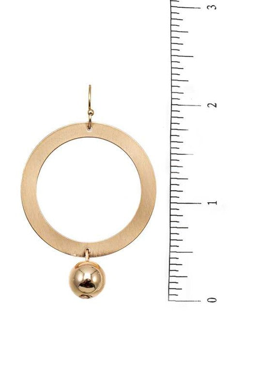 Ball Bead Link Hoop Earring