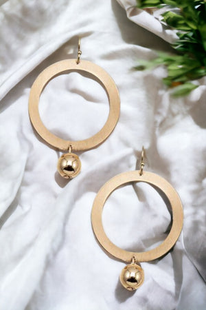 Ball Bead Link Hoop Earring